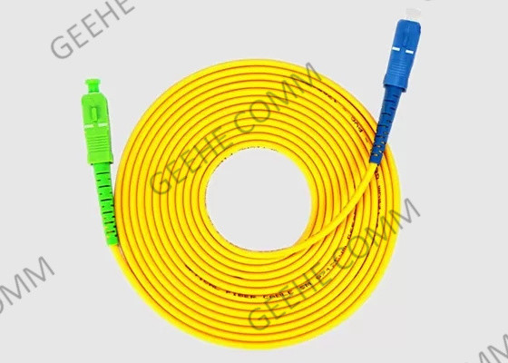 Sc jaune de 3.0mm à la corde de correction optique de fibre de mode unitaire de Sc