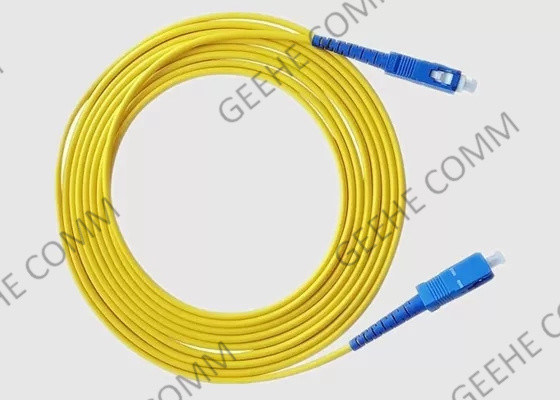 Sc jaune de 3.0mm à la corde de correction optique de fibre de mode unitaire de Sc
