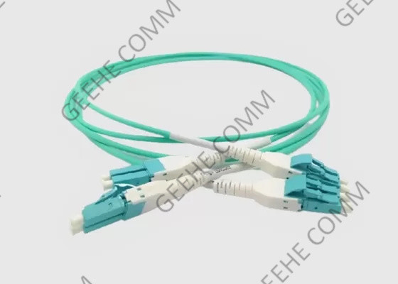 Duplex à plusieurs modes de fonctionnement LC/LC Uniboot 50 corde de correction de l'Aqua OM4 de micron