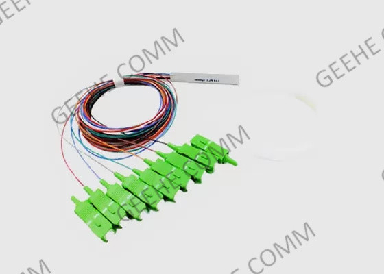 Diviseur en acier 0.9mm de PLC du tube 1x8 SC/APC Mini Fiber Optic de mode unitaire