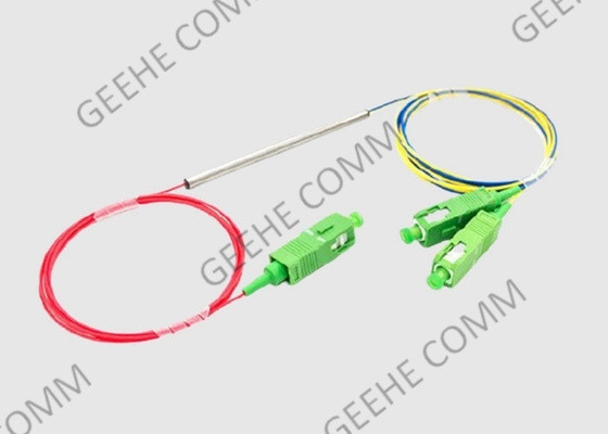 Diviseurs optiques de petite taille de WDM &amp;1550 du tube 980 en métal 1×2 avec des connecteurs de Sc