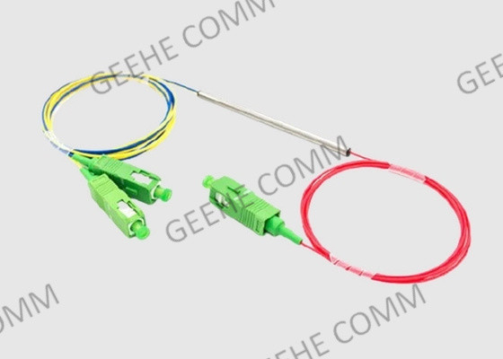 Diviseurs optiques de petite taille de WDM &amp;1550 du tube 980 en métal 1×2 avec des connecteurs de Sc