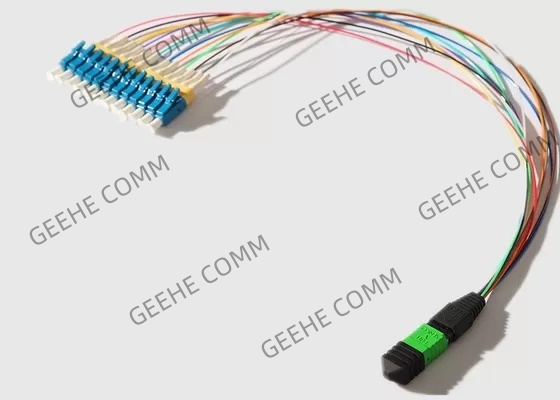 corde de correction optique unitaire des noyaux MPO To12 LC du mode 12 de 0.9mm