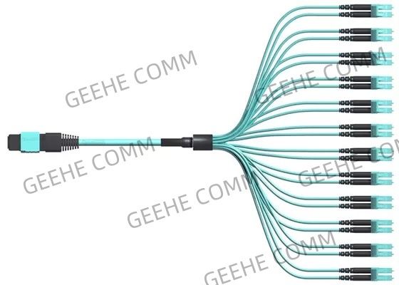 144 câble de fibre des fibres OM3 LC Dulpex 100G MPO