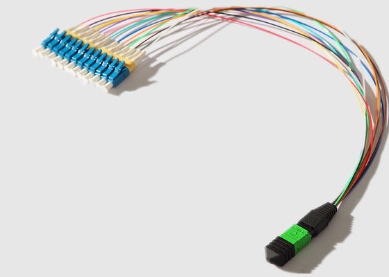 corde de correction optique unitaire des noyaux MPO To12 LC du mode 12 de 0.9mm