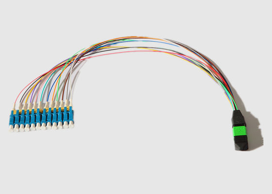 corde de correction optique unitaire des noyaux MPO To12 LC du mode 12 de 0.9mm