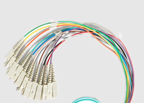 MPO 12 au câble de fibre du mode MPO des fibres 0.9mm Mulit de Sc 12 de X