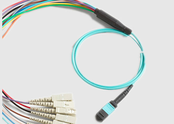 MPO 12 au câble de fibre du mode MPO des fibres 0.9mm Mulit de Sc 12 de X