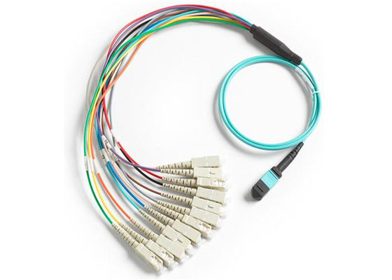 MPO 12 au câble de fibre du mode MPO des fibres 0.9mm Mulit de Sc 12 de X