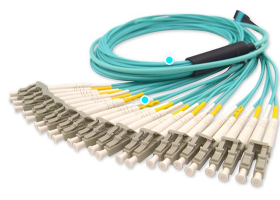 144 câble de fibre des fibres OM3 LC Dulpex 100G MPO