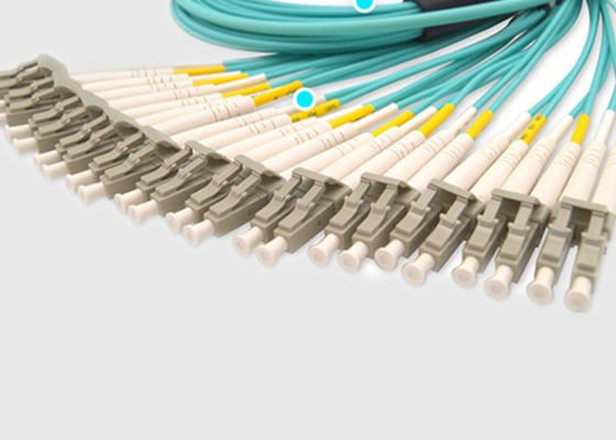 144 câble de fibre des fibres OM3 LC Dulpex 100G MPO