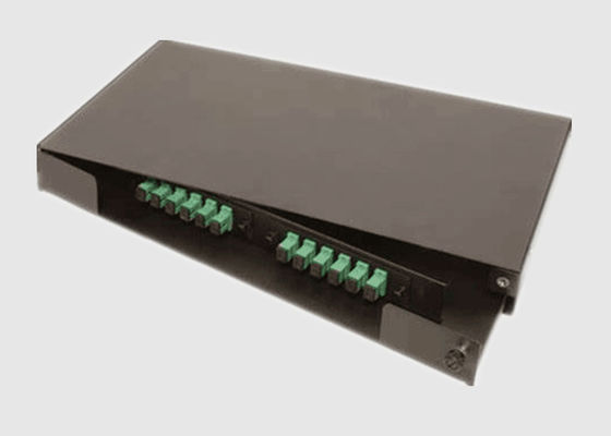 Tableau de connexions optique gauche de fibre de Sc de pouce 1U 24 du bâti 19 de mur