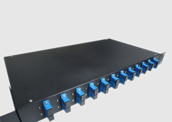 Tableau de connexions optique gauche de fibre de Sc de pouce 1U 24 du bâti 19 de mur