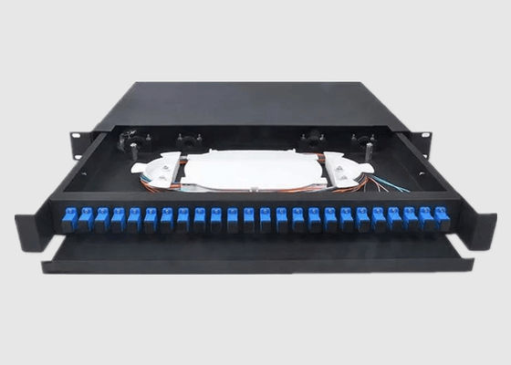 24 tableaux de connexion des fibres gauches de bâti de support de pouce 1U du plateau 19 d'épissure de LC