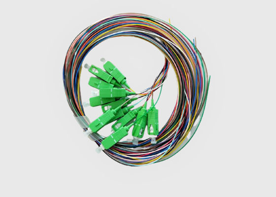 12 tresses optiques colorés de fibre de Sc UPC Corning du mode unitaire 0.9mm