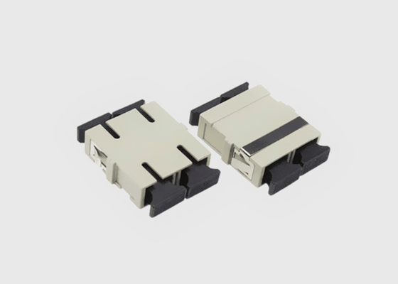 Coupleur duplex optique beige de Sc de Sc de fibre de mode multi avec la bride