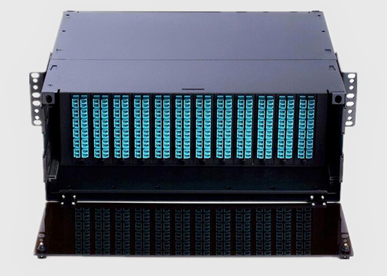 tableau de connexion des fibres de bâti de support de 4U HD avec le panneau d'adaptateur ou la cassette de MPO/MTP