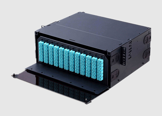 tableau de connexion des fibres de bâti de support de 4U HD avec le panneau d'adaptateur ou la cassette de MPO/MTP